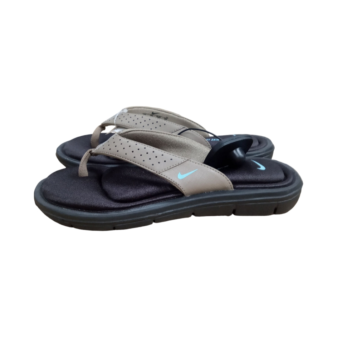 Sandals Flip Flops By Nike In Black & Brown, Size:7