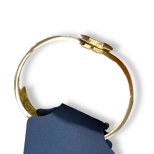 Hermes Narrow Clic H Bracelet (Sienna/Yellow Gold Plated) - PM